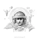 ancient roman astronaut full body tattoo design idea