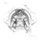 ancient roman astronaut full body tattoo design idea