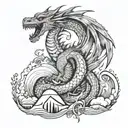 Taylor Swift lyrics incorporated into the design, Long Live song inspired, dragons, mountains tattoo design idea