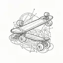 broken skateboard tattoo design idea