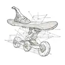 broken skateboard tattoo design idea