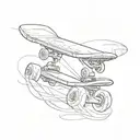 broken skateboard tattoo design idea