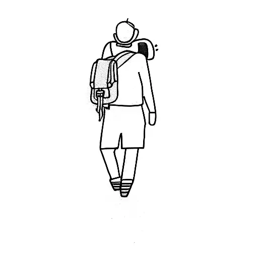 a man with a backpack tattoo design idea