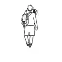 a man with a backpack tattoo design idea