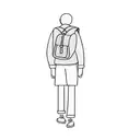 a man with a backpack tattoo design idea