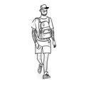 a man with a backpack tattoo design idea