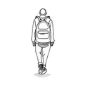 a man with a backpack tattoo design idea
