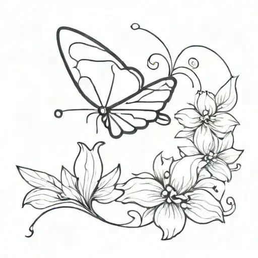 Joy of life and butter fly tattoo design idea