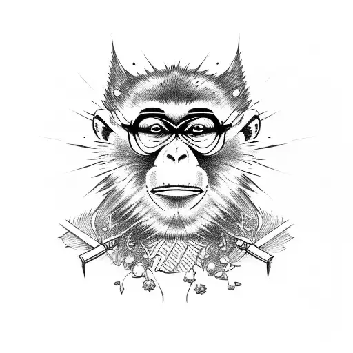 Rockstar Monkey tattoo design idea