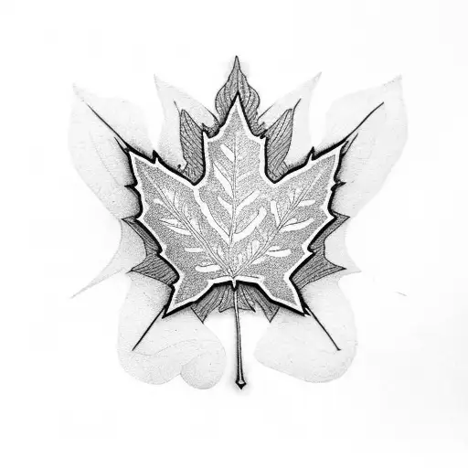 union flag with a maple leaf and robin tattoo design idea