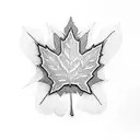 union flag with a maple leaf and robin tattoo design idea