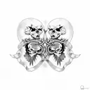 two headed Eagle holding skull tattoo design idea