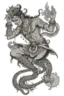 natraj avatar performing shiv tattoo design idea