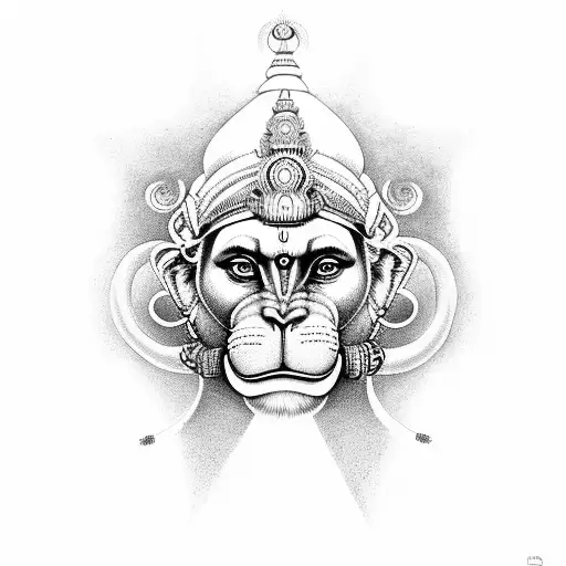 Hanuman Ji small intergateddurga ji tattoo design idea