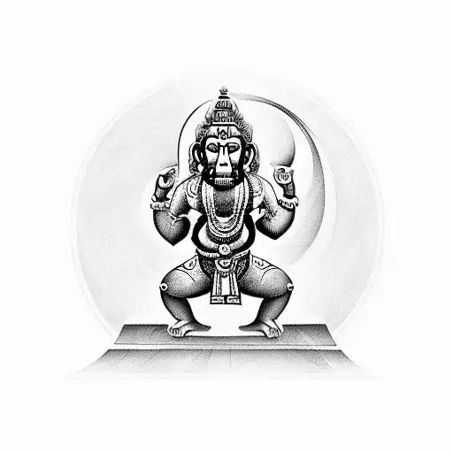 Hanuman Ji small in script tattoo design idea