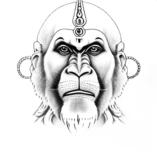Hanuman Ji small in script tattoo design idea