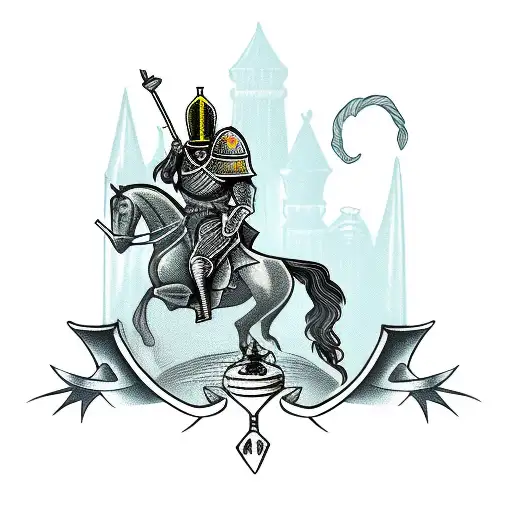 chess piece  knight horse tattoo design idea
