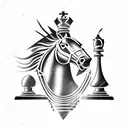chess piece  knight horse tattoo design idea