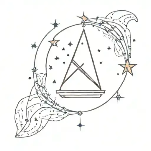 balance sous bleu sky filled with stars tattoo design idea