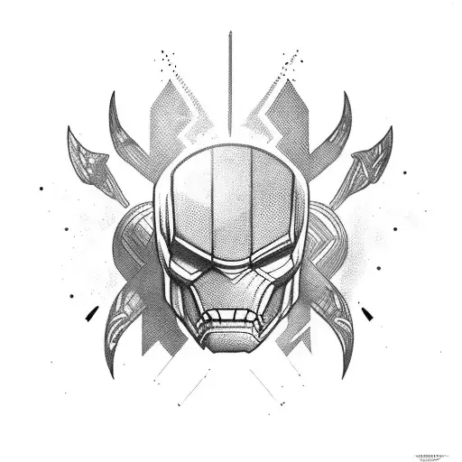 simbolo avengers com textura de marmol tattoo design idea