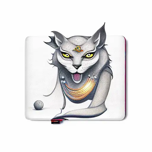 A MacBook transformed into a magical book with fantasy elements emerging from its screen tattoo design idea