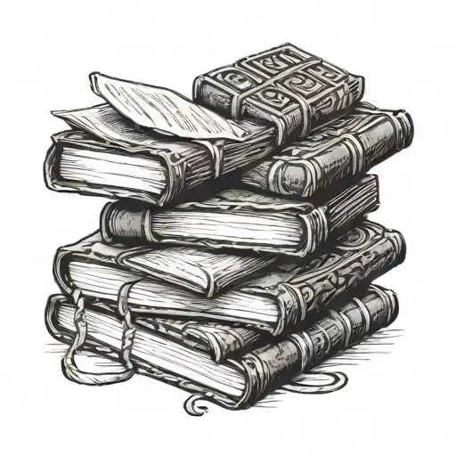 A tattoo design featuring a chocolate bar morphing into a stack of books, symbolizing your love for reading and chocolate tattoo design idea