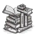 A tattoo design featuring a chocolate bar morphing into a stack of books, symbolizing your love for reading and chocolate tattoo design idea