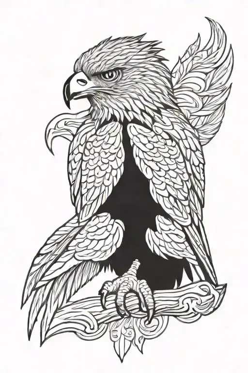 Hawk tattoo design idea
