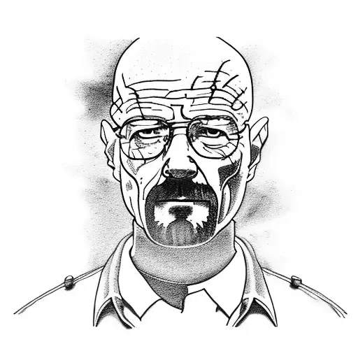 Breaking bad tv show. Moment when Walter White is laying in the basement and screaming. Camera is flying up. tattoo design idea