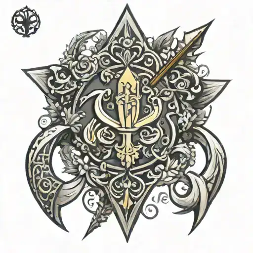 Ukrainian trident tattoo design idea