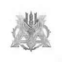 blackout sleeve with runes tattoo design idea