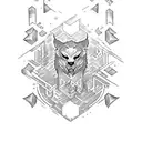 blackout sleeve with runes tattoo design idea