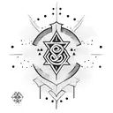 blackout sleeve with runes tattoo design idea