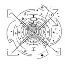Astronomical symbols forming the shape of a barbell tattoo design idea