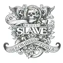 text: White slave tattoo design idea