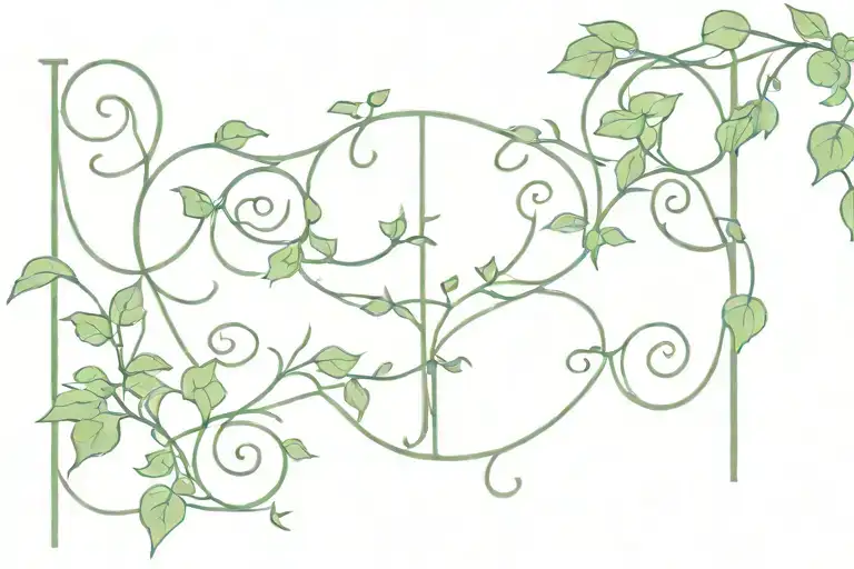 ivy vines shaped like simple Grécourt Gates tattoo design idea