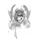 ghetto angel tattoo design idea