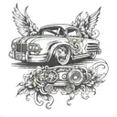 audio car tattoo design idea