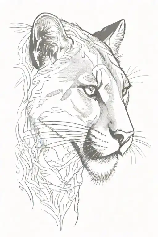 Cougar tattoo design idea