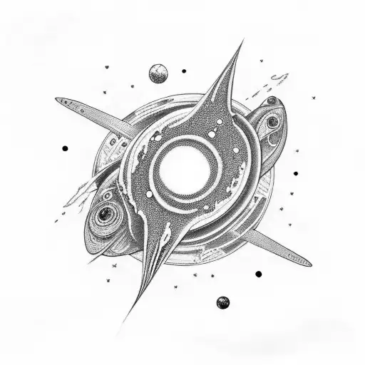 scary space galaxy tattoo design idea