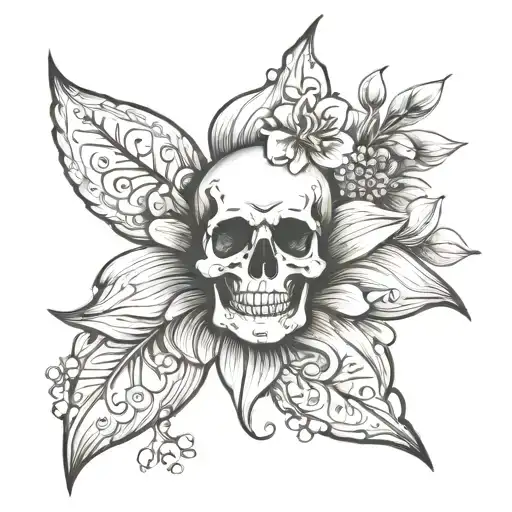 flower with quote let us live, since we must die " wrote tattoo design idea