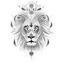 Tree of Life with lion and heart tattoo design idea