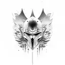 Warrior kneeling tattoo design idea