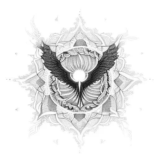 phoenix mandala tattoo design idea