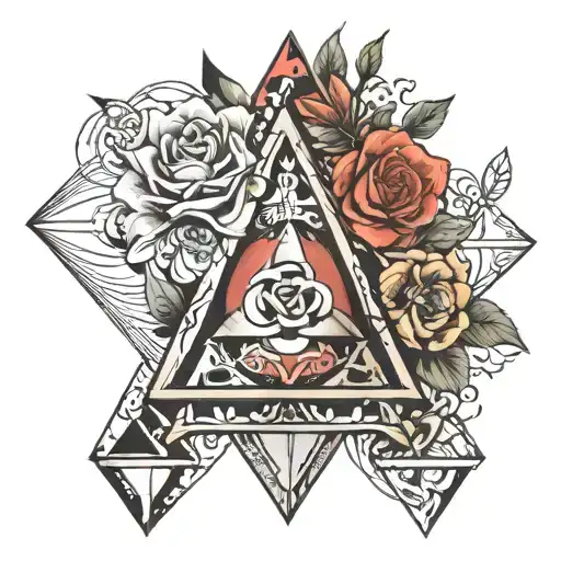 triangle using 3 dates tattoo design idea