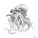 full body King Neptune coming out of the sea tattoo design idea