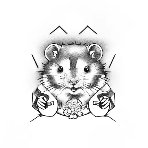 hamster, kimono, japan tattoo design idea