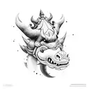 bowser truck, ancient, gorgious, myanmar  tattoo design idea