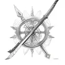 An intricate sketch of a magical sword from the Stormlight Archive tattoo design idea