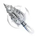 An intricate sketch of a magical sword from the Stormlight Archive tattoo design idea